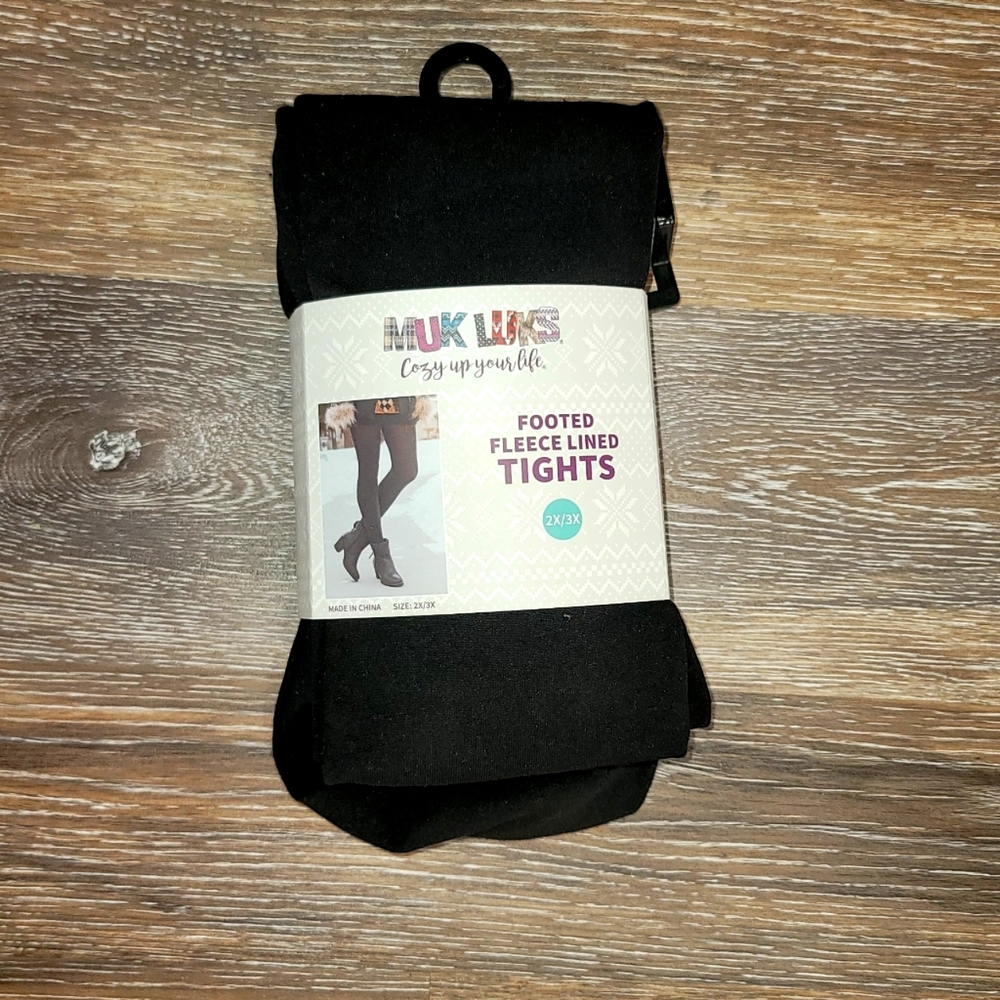 New Muk Luks Footed Fleece Lined Tights 2x/3x